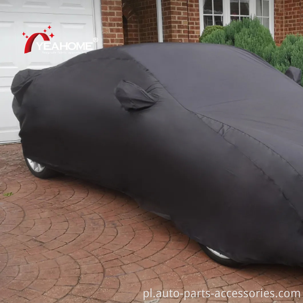 100% poliestru czarnego samochodu na zewnątrz wodoodporna odporna na promieniowanie UV, dostosowana pokrywka